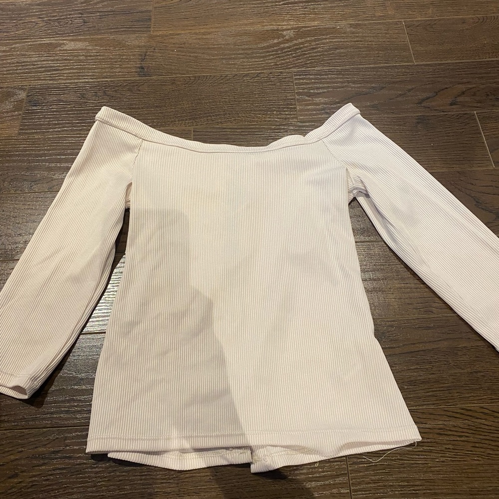 Ardene Long Sleeve Top - Cream/Light Pink